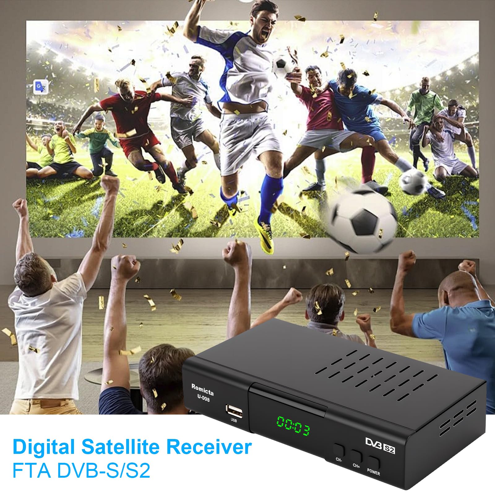 HD Receiver für Satelliten DVB-S/S2 PVR EPG SCART LAN USB Mediaplayer HDTV Schwarz