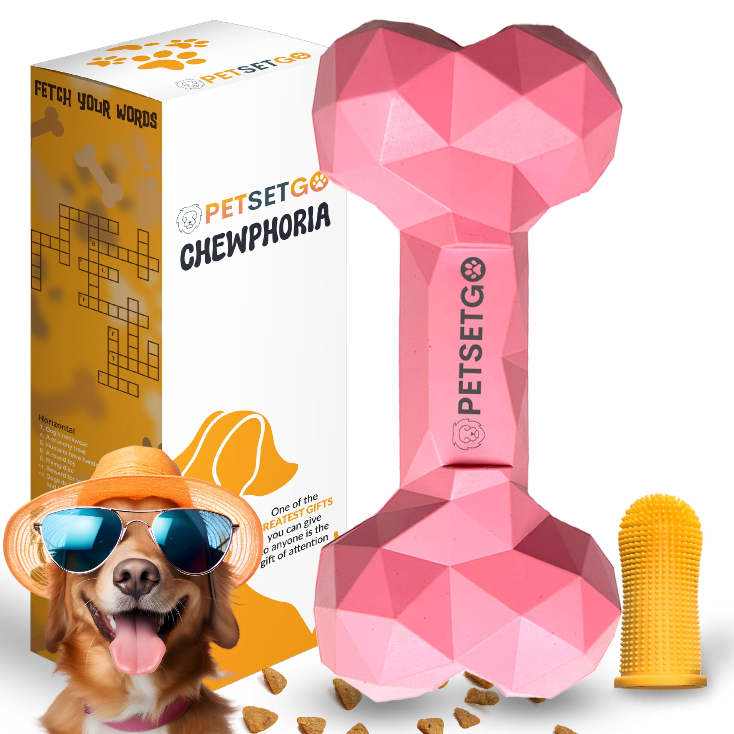 PetSetGo Indestructible Dog Chew Toy for Aggressive Chewers Long Lasting Natural Tough Toy for Bordeom Dog Teething relief