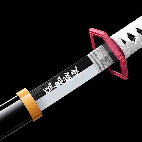 Vista 40 de ziqing Espada samurái de anime hecha a mano, espada Agatsuma Zenitsu, espada Kamado Tanjirou, espada Rengoku Kyoujurou de 41 pulgadas, varios