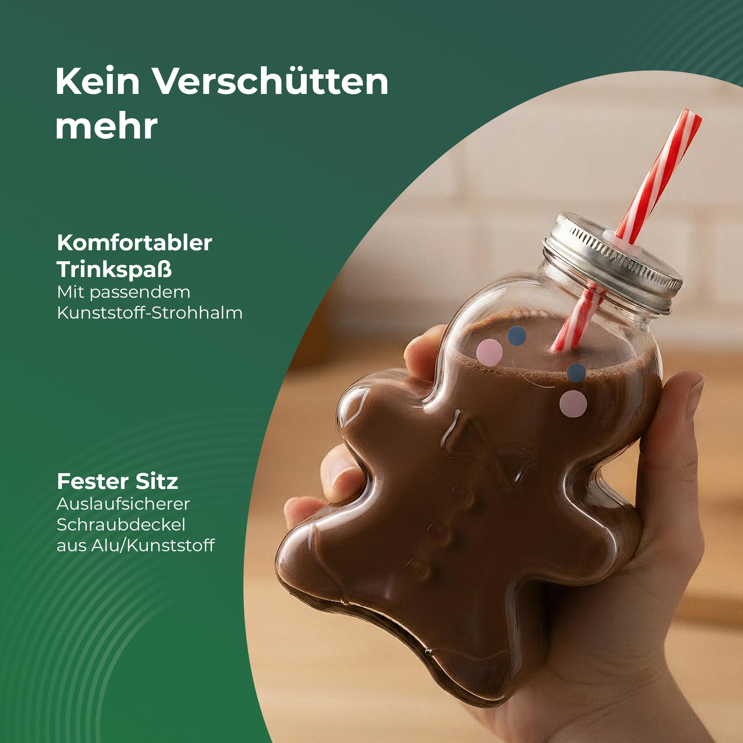 Novaliv 12x Tassen Glühwein 440 ml Personalisierte Weihnachtstasse mit Trinkhalm - Lebkuchenmann als Glühweinbecher - Christbaumkugel Motiv Tasse Tannenbaum Kugel Weihnachtstassen Handwärmer Mugs