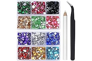 10000PCS Colorful Rhinestones for Crafts - 5mm Glue Fix Rhinestones