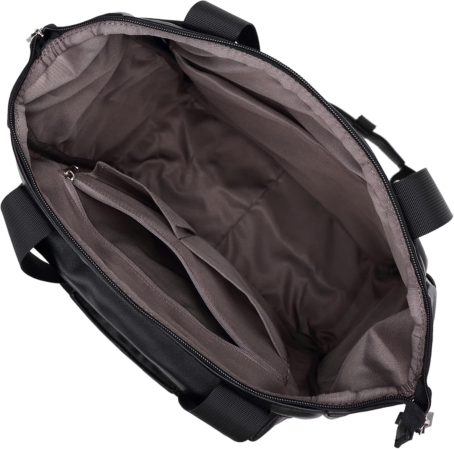 Kah&Kee Leather Convertible Tote Backpack for Women & Men | 14-Inch Laptop Diaper Bag, Office Work, Commuting, Ideal for Teachers, Travel ((Black))