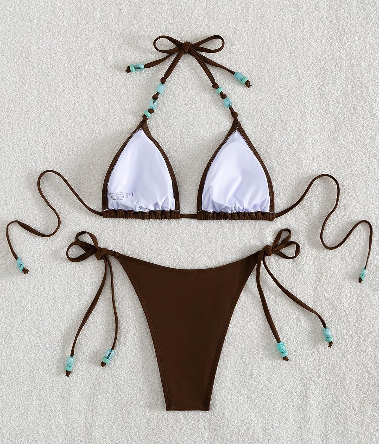 Tainehs Women's Triangle Thong Bikini Set Halter String Sexy Two Piece Swimsuit Cute Bathing Suit - Image 5