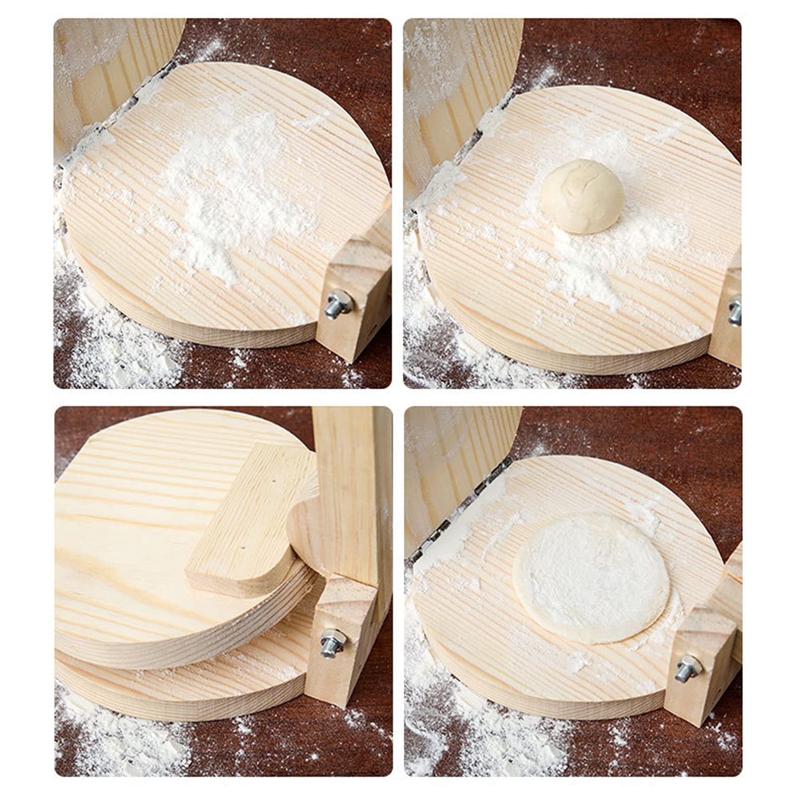 Wooden Tortilla Paste Press Manual Dumpling Presser Pizza Maker Baking Round-image-37