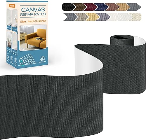 KING MOUNTAIN Parche de reparación de lona de 9 x 11 pulgadas, 2 piezas, parche de tela impermeable autoadhesivo para sofás, tiendas de campaña,