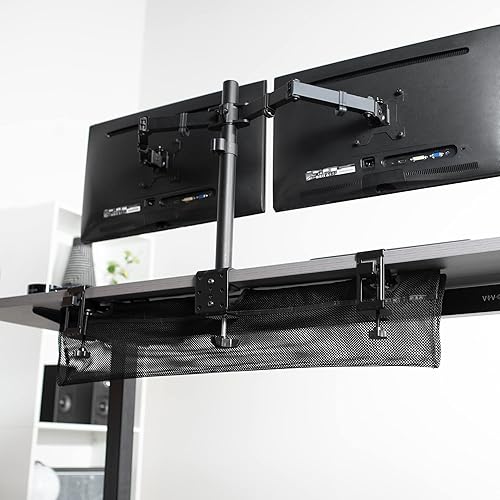 Miniatura 2 de VIVO Malla de 36 pulgadas con abrazadera para debajo del escritorio organizador de cables para estación de trabajo gestión de cables para el hogar y