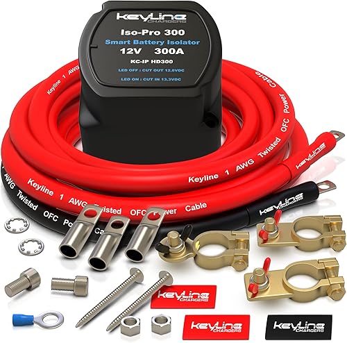 Kit de aislamiento de batería dual resistente de 300 amperios 1000 amperios, relé sensible al voltaje máximo VSR para sistemas de 12 voltios,