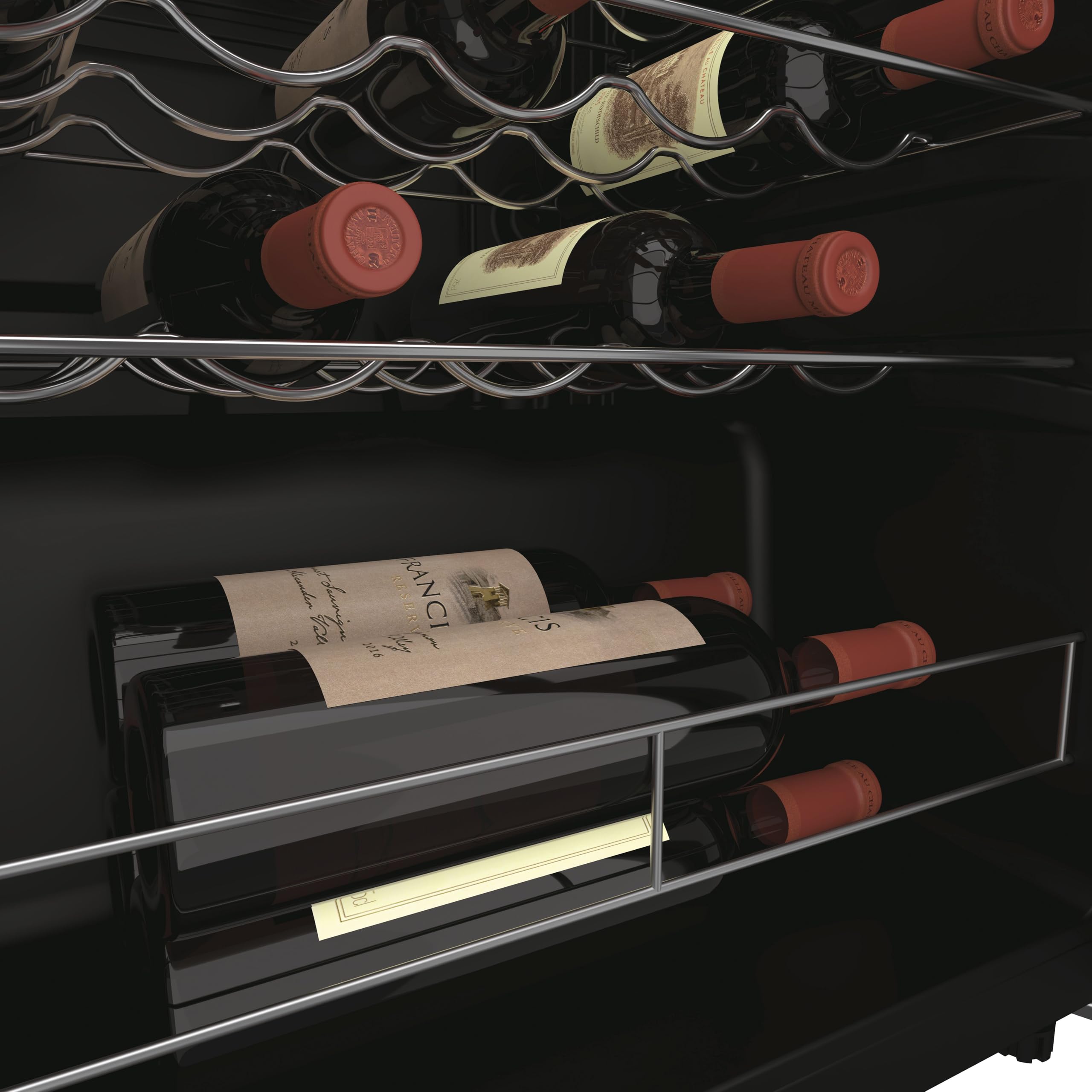 Candy DiVino Cantinetta Vino 23 Bottiglie, Libera Installazione, Vetro Anti-UV, Ripiani Cromati, Luce LED, Porta Reversibile, 37 dB, 85 x 47,5 x 45,6 cm (A x L x P), Nero, CWC023