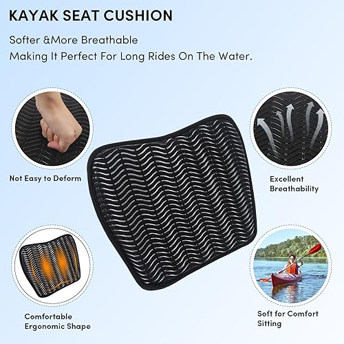Miniatura 5 de Cojín antideslizante para asiento de kayak, cojín de asiento de kayak, accesorio de asiento de kayak para kayak, canoa, deriva, rafting, remo, pesca