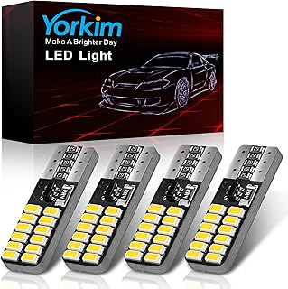 194 LED Bulb White 168 Led Bulb T10 Led Bulb 2825 W5W Wedge 24-SMD LED Replacement Bulb for Car Interior Map Dome Lights Side Marker Lights Courtesy Trunk License Plate Lights, Pack of 4