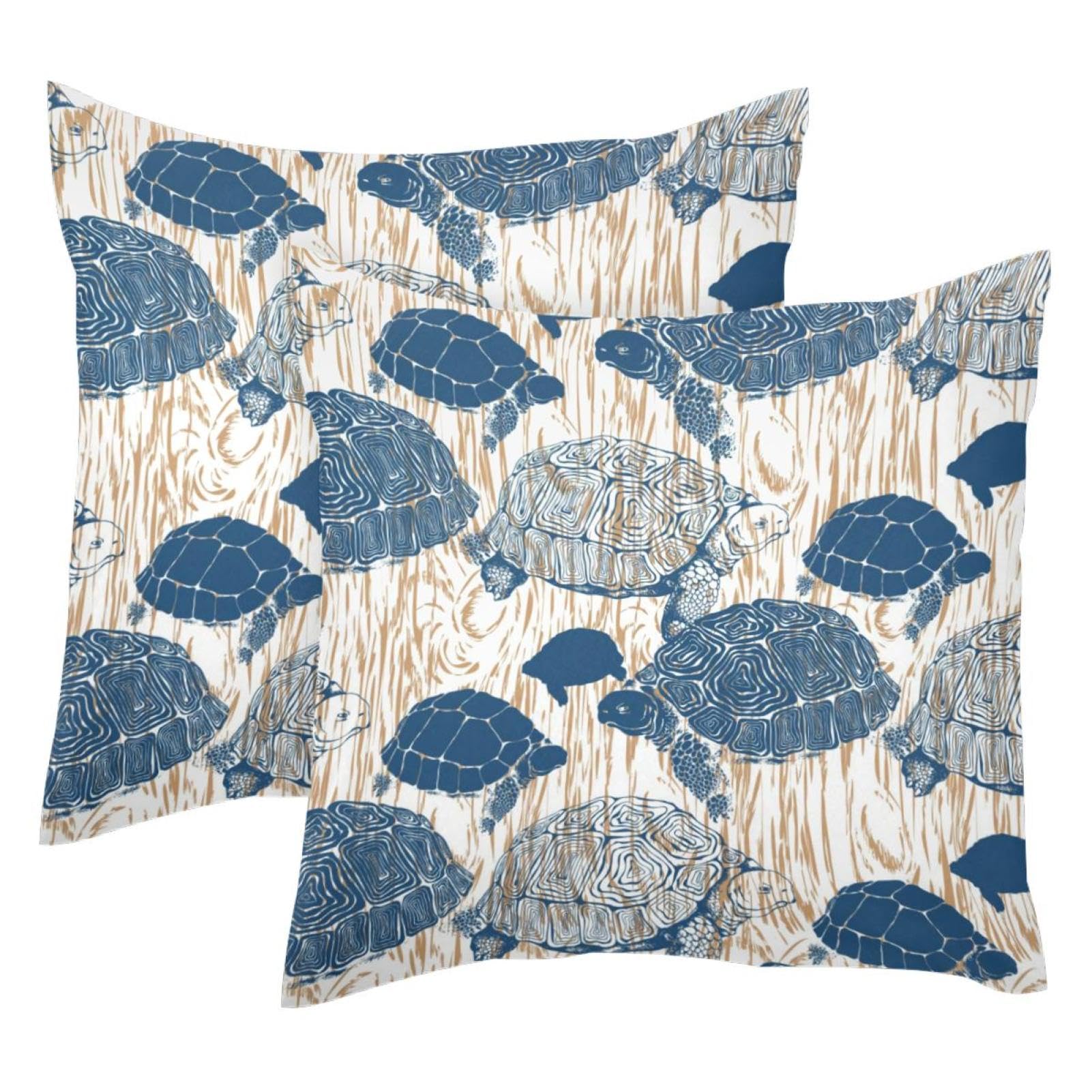 Housse de coussin tortue de mer en velours double face pour sublimer le canape d un salon cottage