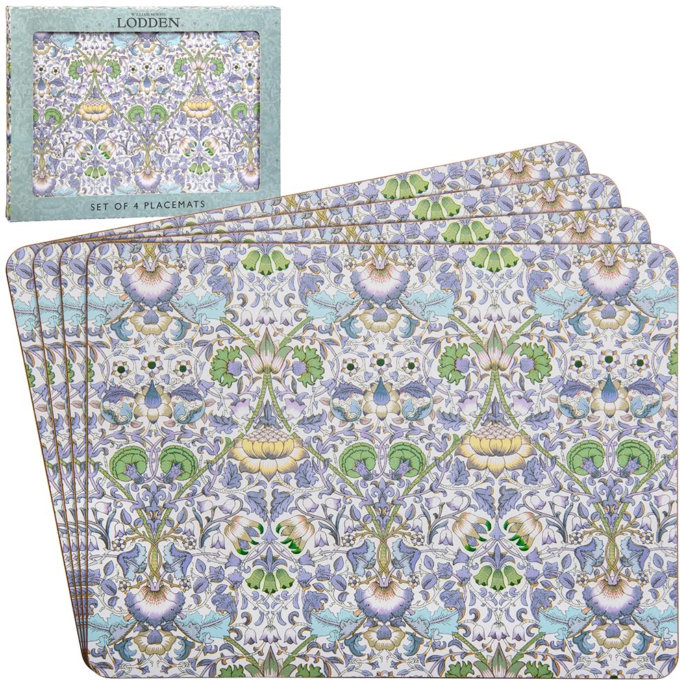 The Leonardo Collection Lodden Placemats Set of 4 William Morris Table Mats For Home & Kitchen | Easy Clean & Washable Place Mats For Table | Stylish Decorations & Daily Use