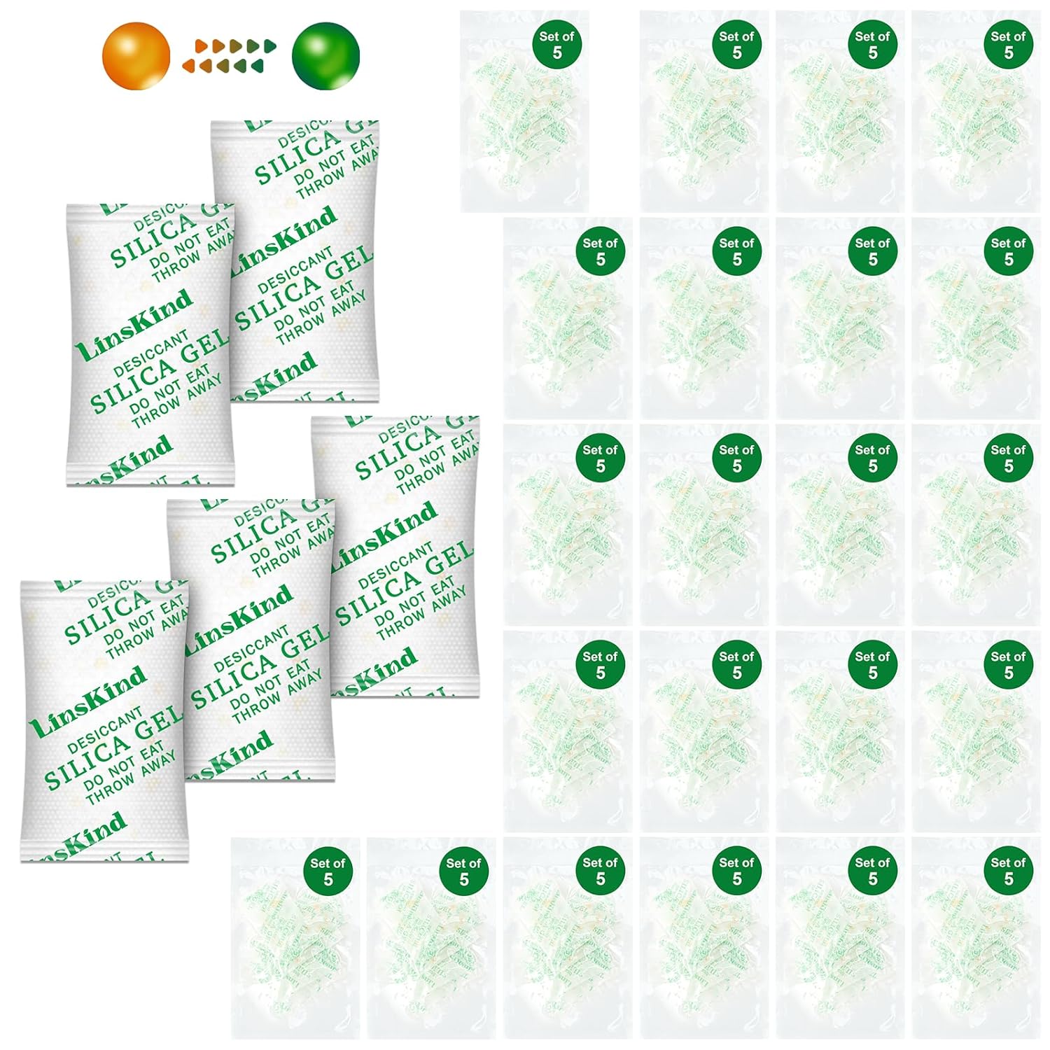 2 Gram [100 Packets] Food Grade Silica Gel Packets, Moisture Absorbers for Moisture Control - Protects Items from Moisture Damage