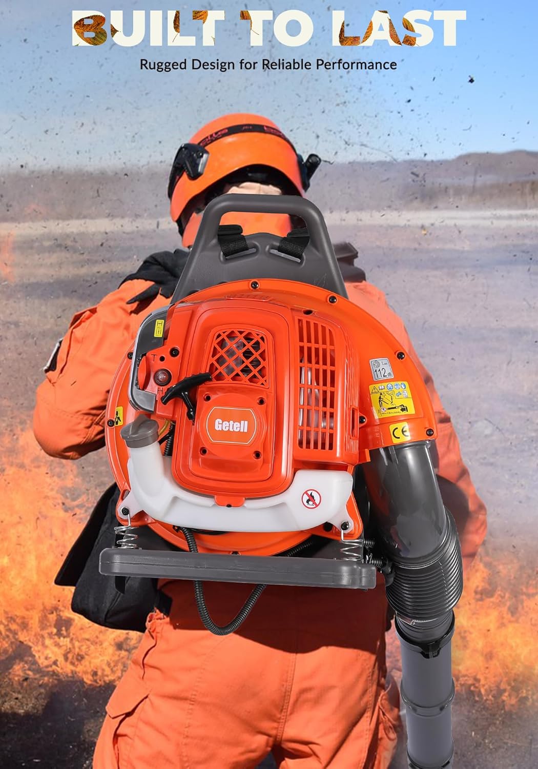 Gas Powered Backpack Leaf Blower – 65CC 2-Stroke Engine, 850 CFM & 220 MPH for Heavy Duty Commercial Lawn Care, Wet Leaf & Debris Removal (GT3672) - Image 9