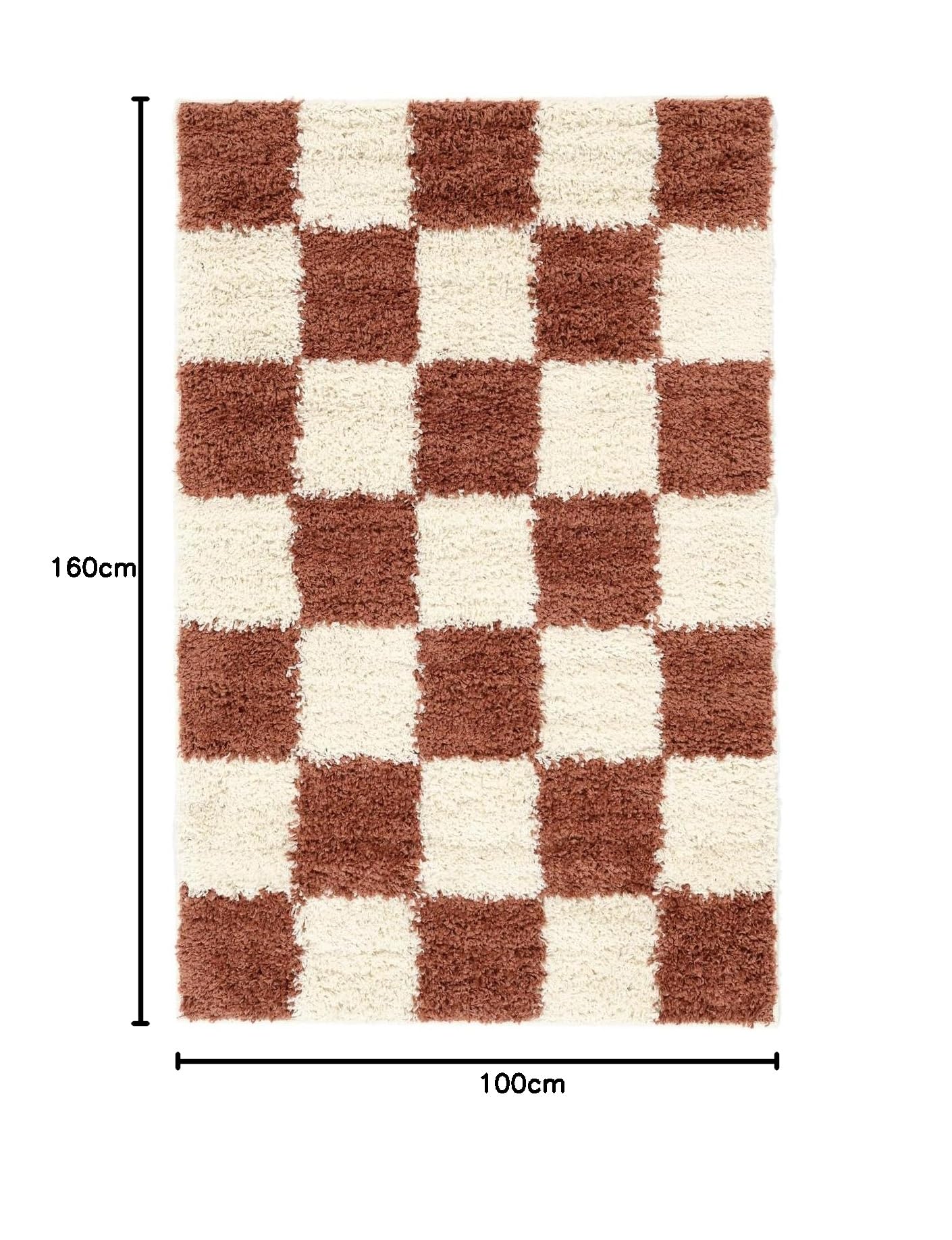 RugVista Chessie, Tappeto, Moderni, 100 x 160 cm, Rettangolare, Pelo medio, Soggiorno, Camera da letto, Lavabile solo a secco, Ruggine/Off Bianco
