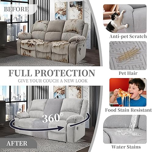 Miniatura 108 de Fundas 100% impermeables para sofá reclinable seccional, fundas para sofá reclinable en forma de L, funda para sofá seccional de esquina en forma de