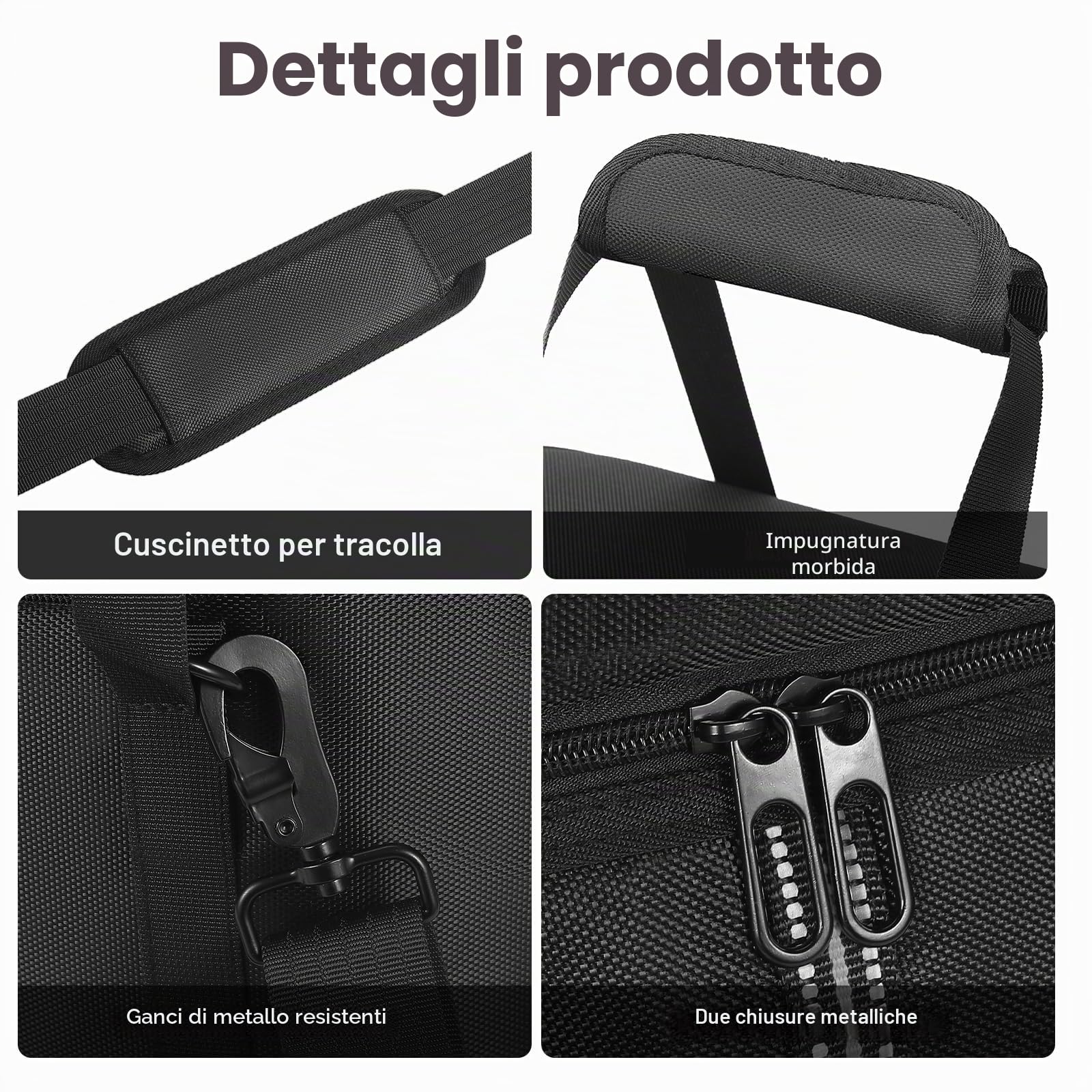 Borsa da trasporto Bluetti AC180, custodia nera per centrale elettrica portatile, cavo di ricarica e accessori