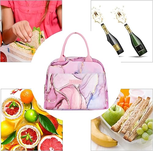 Miniatura 7 de LOKASS Lonchera térmica para mujer, bolsa térmica para el almuerzo, para mujeres, niñas, adultos, oficina, trabajo, color rosa