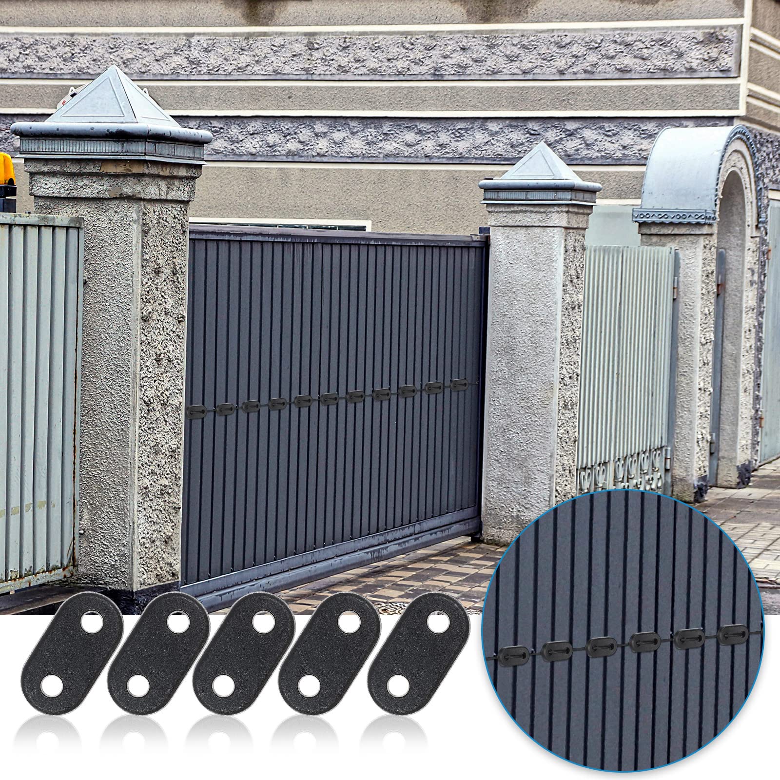Photect 200 Sets Fixation pour Clôture Brise-Vue 200 Clips Montage en PVC Résistant aux Intempéries 200 Attaches Câble Fil Plaque de Montage pour Jardin Balcon