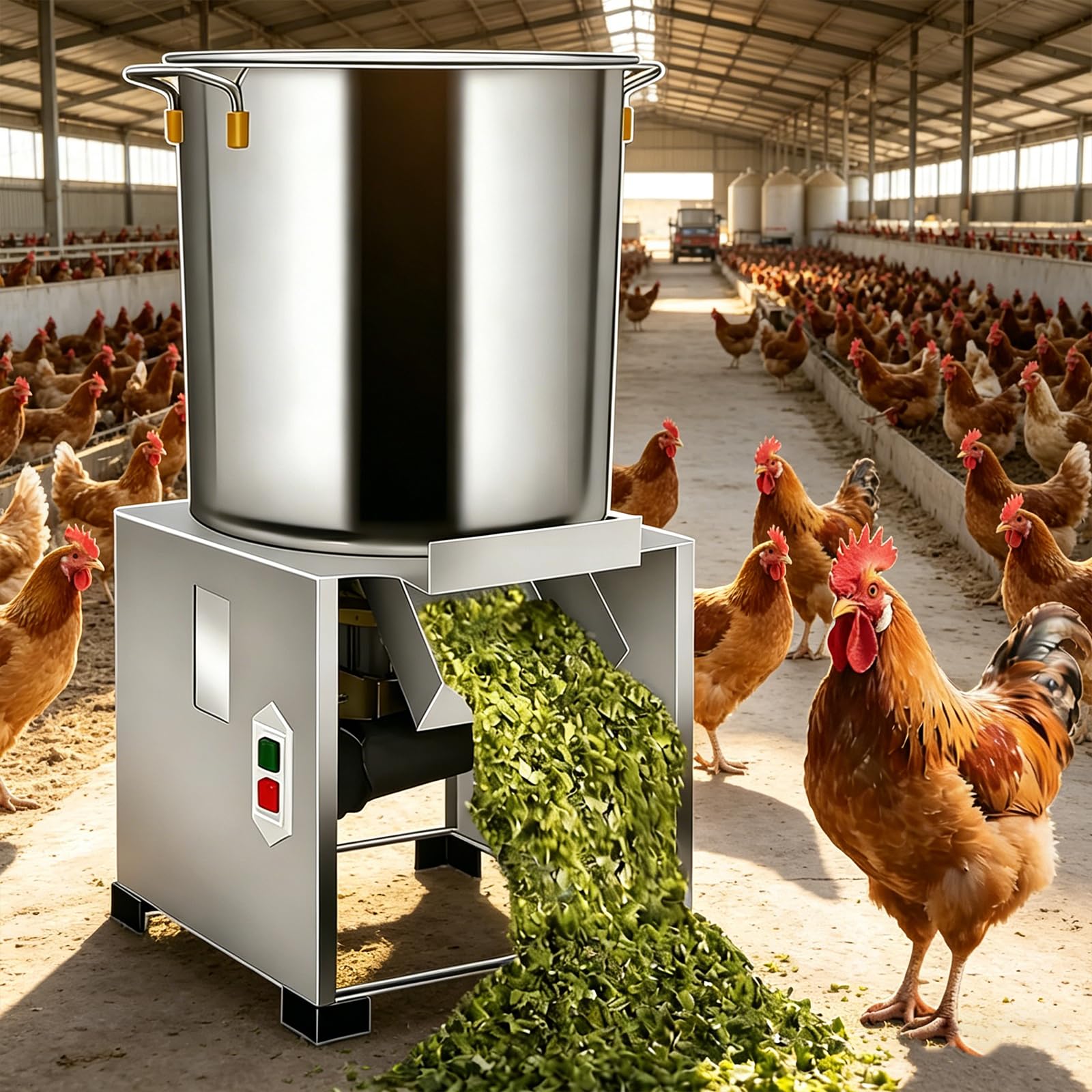 Wytrzymały rozdrabniacz do warzyw, robot kuchenny ze stali nierdzewnej, szlifierka o wysokiej wydajności do drobiu i zwierząt gospodarskich, wydajność komercyjna 1500 W