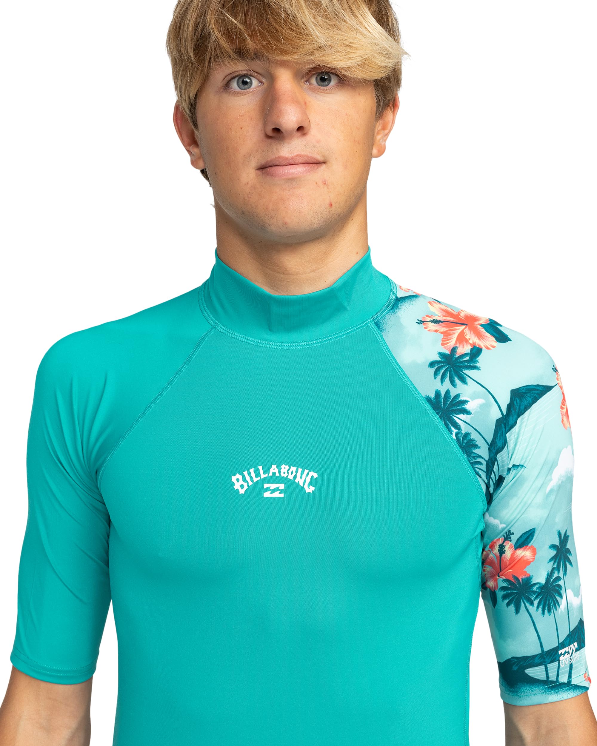 Billabong Lycra de Manga Corta Contrast Allover, para Hombre