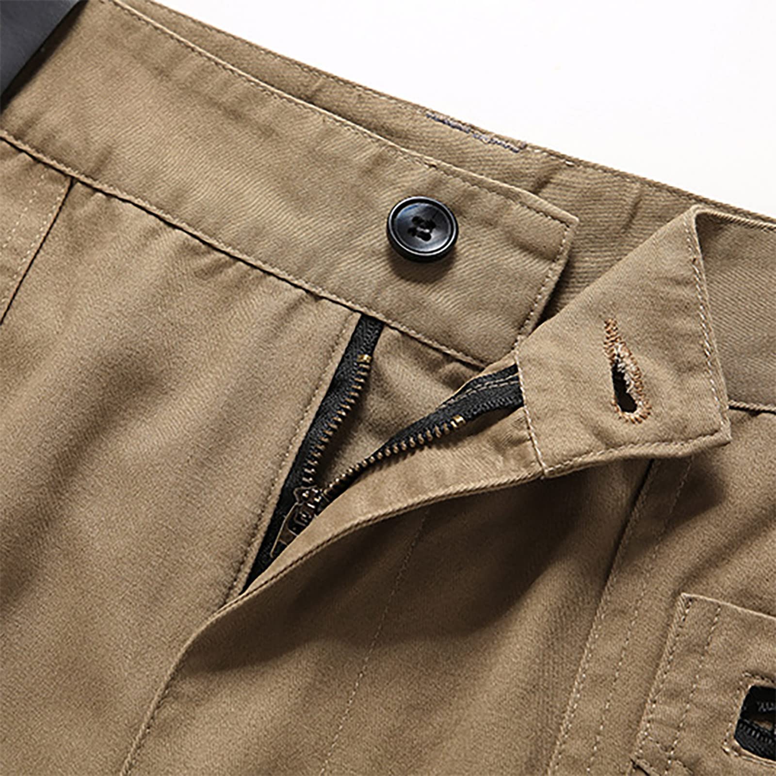 Pantalon de travail cargo tactique pour homme avec poches zippées - Grande taille - Mélange de coton durable - Pantalon multi-poches pour l'extérieur, la randonnée, le camping