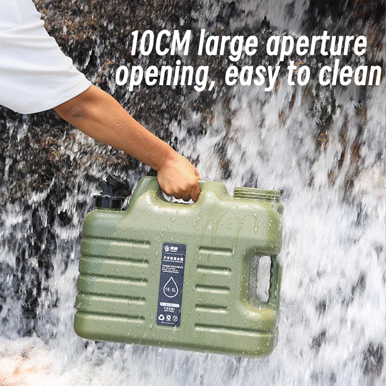 Contenitore d'acqua portatile da campeggio, senza BPA, secchio in polietilene facile da pulire, ideale per casa, attività all'aperto, feste, camper, capacità 12 l