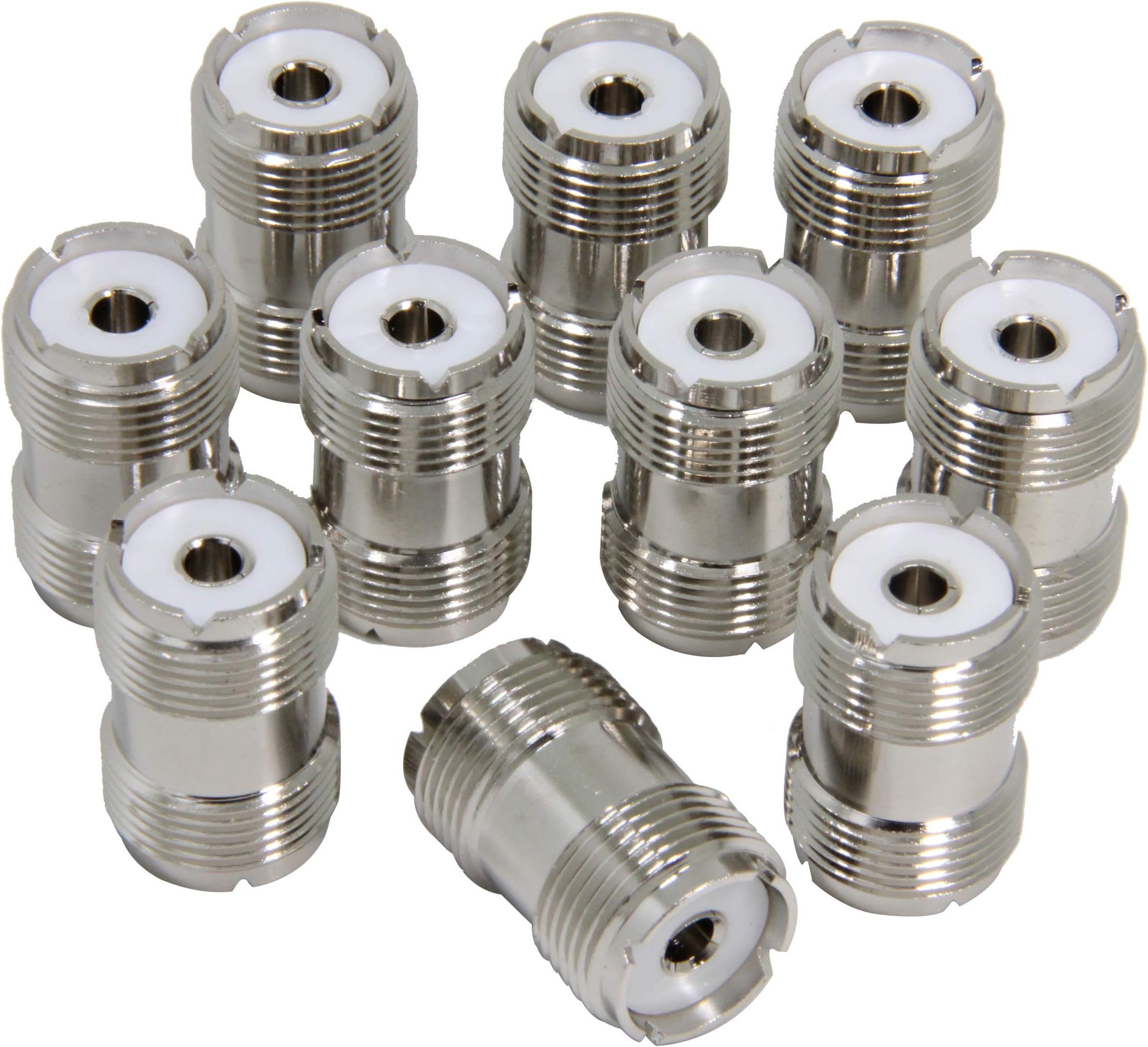 Ancable Ancable 10-Pack UHF PL-259 Female to UHF PL-259 Female Coaxial Adaptor Connector Coupler Joiner for CB Ham Radio Antenna