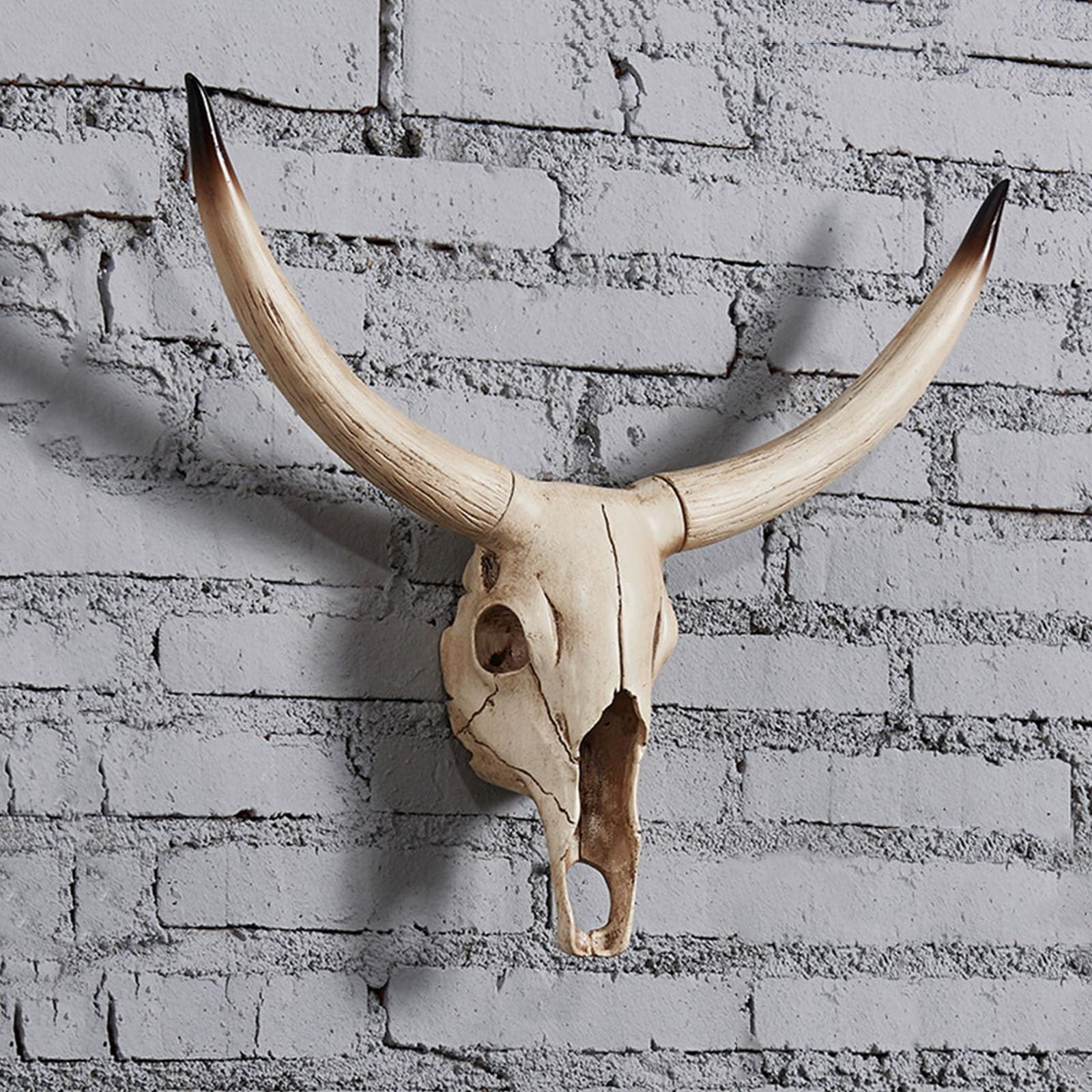 Longhorn Skulpturen XINGYAN Longhorn Rinderschädel Wanddekoration Aus Harz - 36x40cm, Western-Deko, Modell A Longhorn Schädel Deko