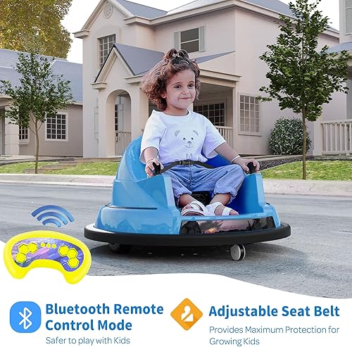 Miniatura 3 de ROOMTEC Auto parachoques para niños pequeños de 1 a 3 años, auto parachoques de 12 V con control remoto, certificado de seguridad, luces