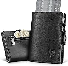 TENBST Portafoglio Uomo Slim, Porta Carte di Credito Piccolo, Portacarte con Protezione RFID Anticlonazione, Porta Tessere Uomo con Portamonete, Regalo Scatola