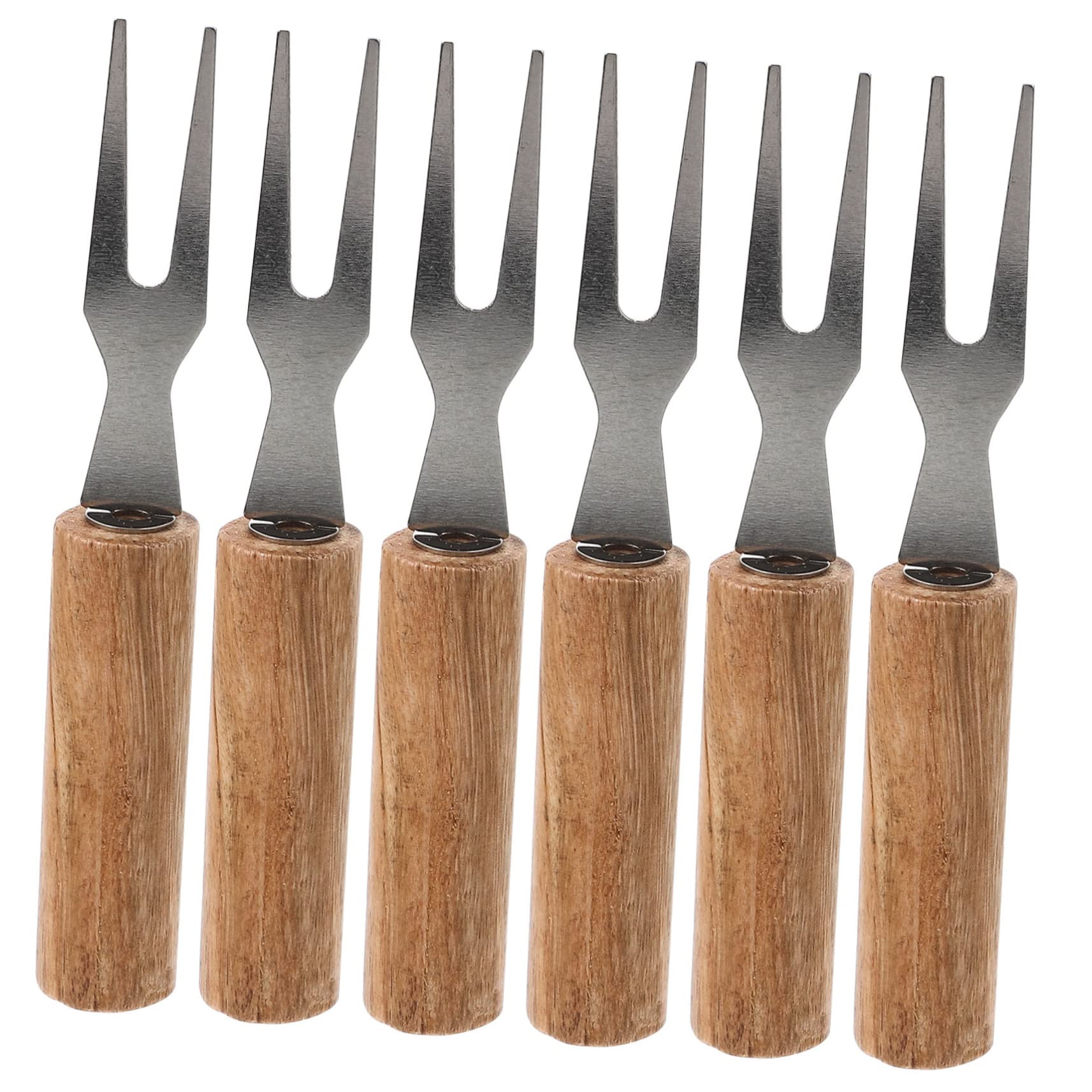 GANAZONO 6Pcs Bbq Fork Durable Corn Holders and Reusable Meat Skewers for Grilling and Outdoor Fun for Corn the Cob and Bbq Parties