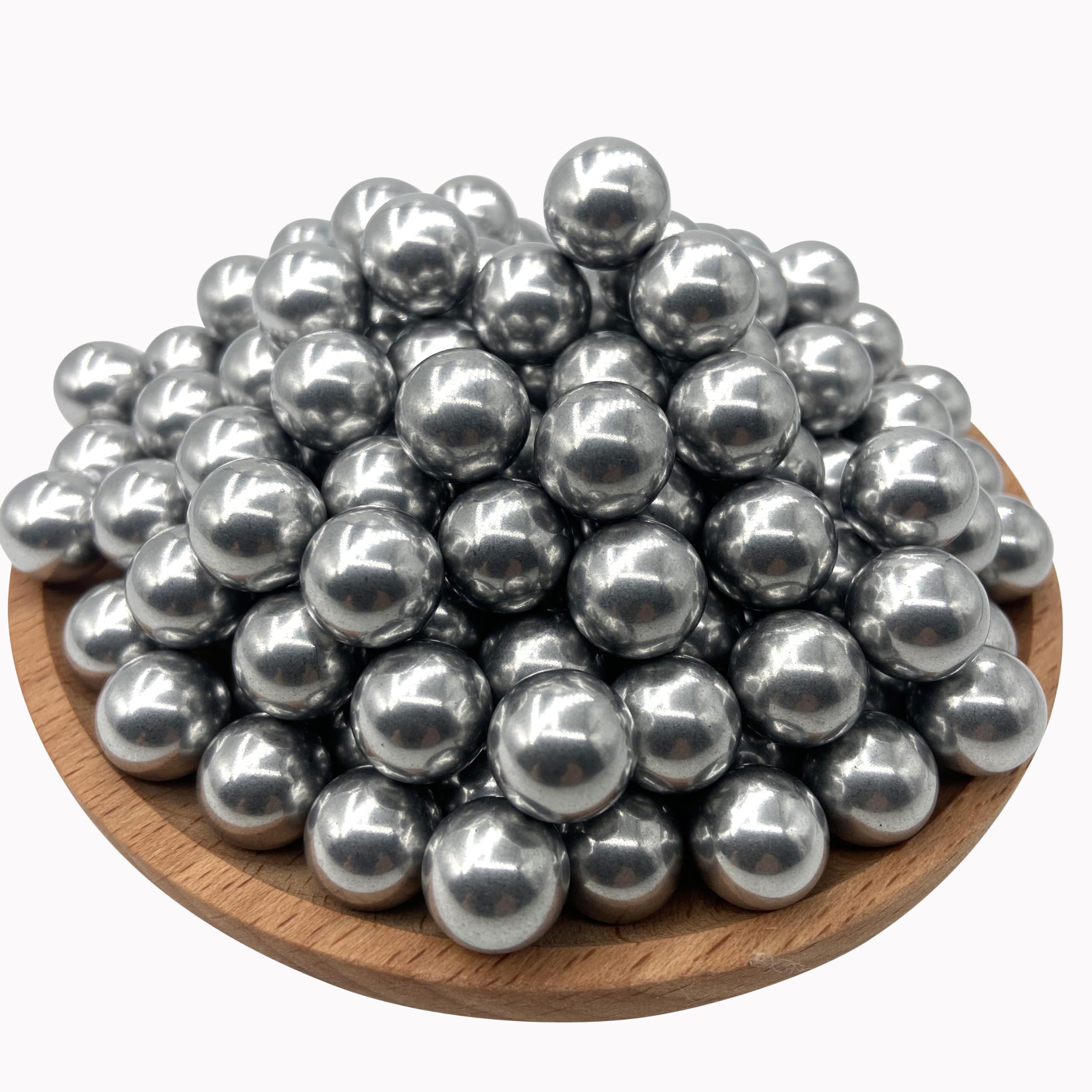 ALIEN PLAY 150 X 43 Cal Aluminum Balls for Self-Defense, Reusable Gotcha Hard .43 Caliber Ammo Paintball Fit for T4E Walther PPQ/ TPM1 and Glock17/G17 Gen 5(Silver Color)