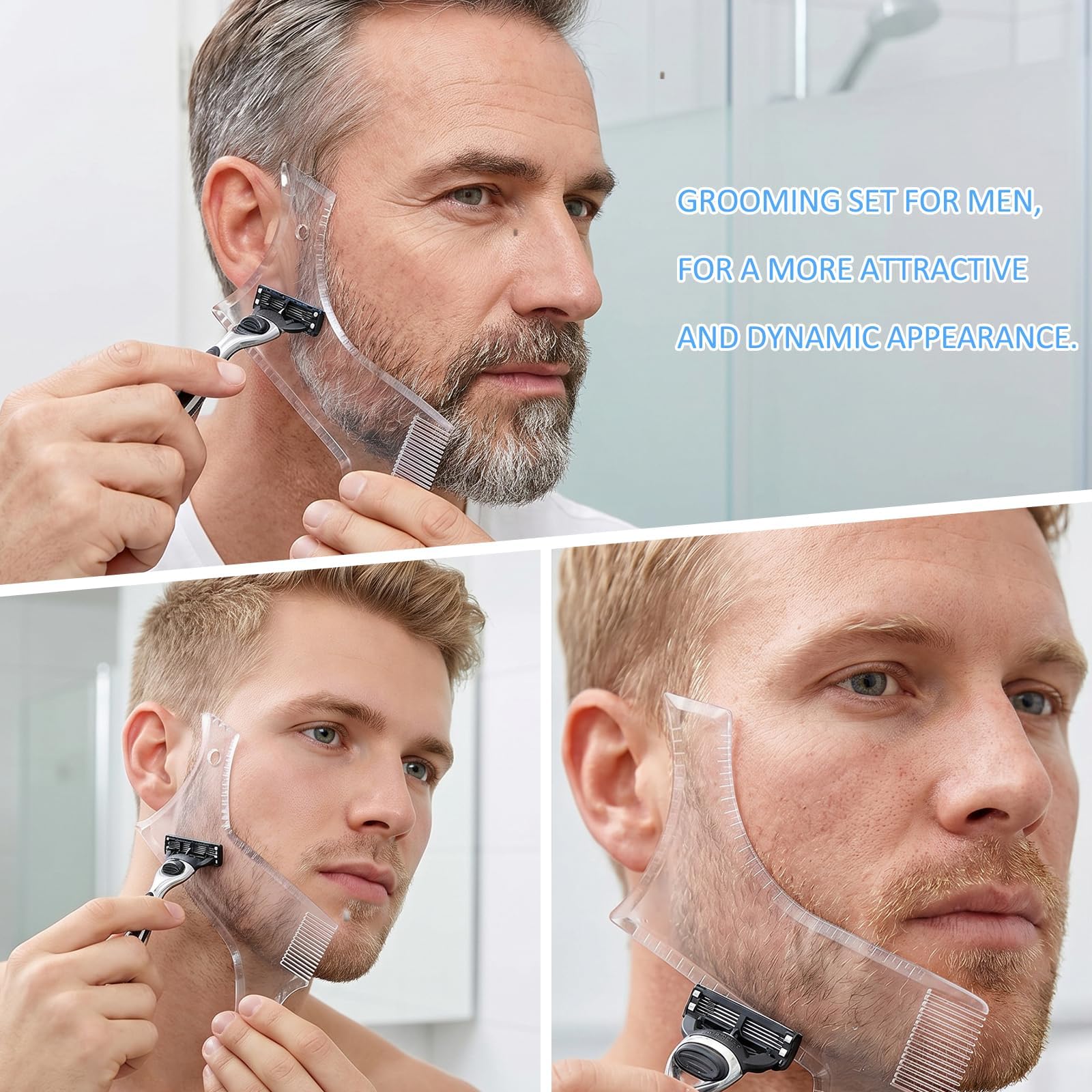 12 Matita Bianco Barber, Compreso 1 Modello Barba, 1 Temperamatite e 1 Spazzola, Matita Barbiere Bianco per Disegnare Il Contorno Dei Capelli E Modellare La Barba