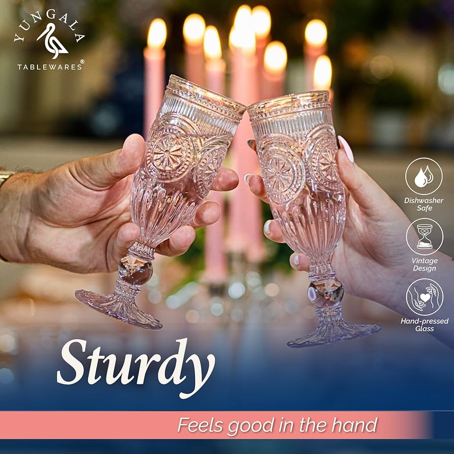 Amazon.co.jp: Yungala ピンク シャンパングラス 6個セット