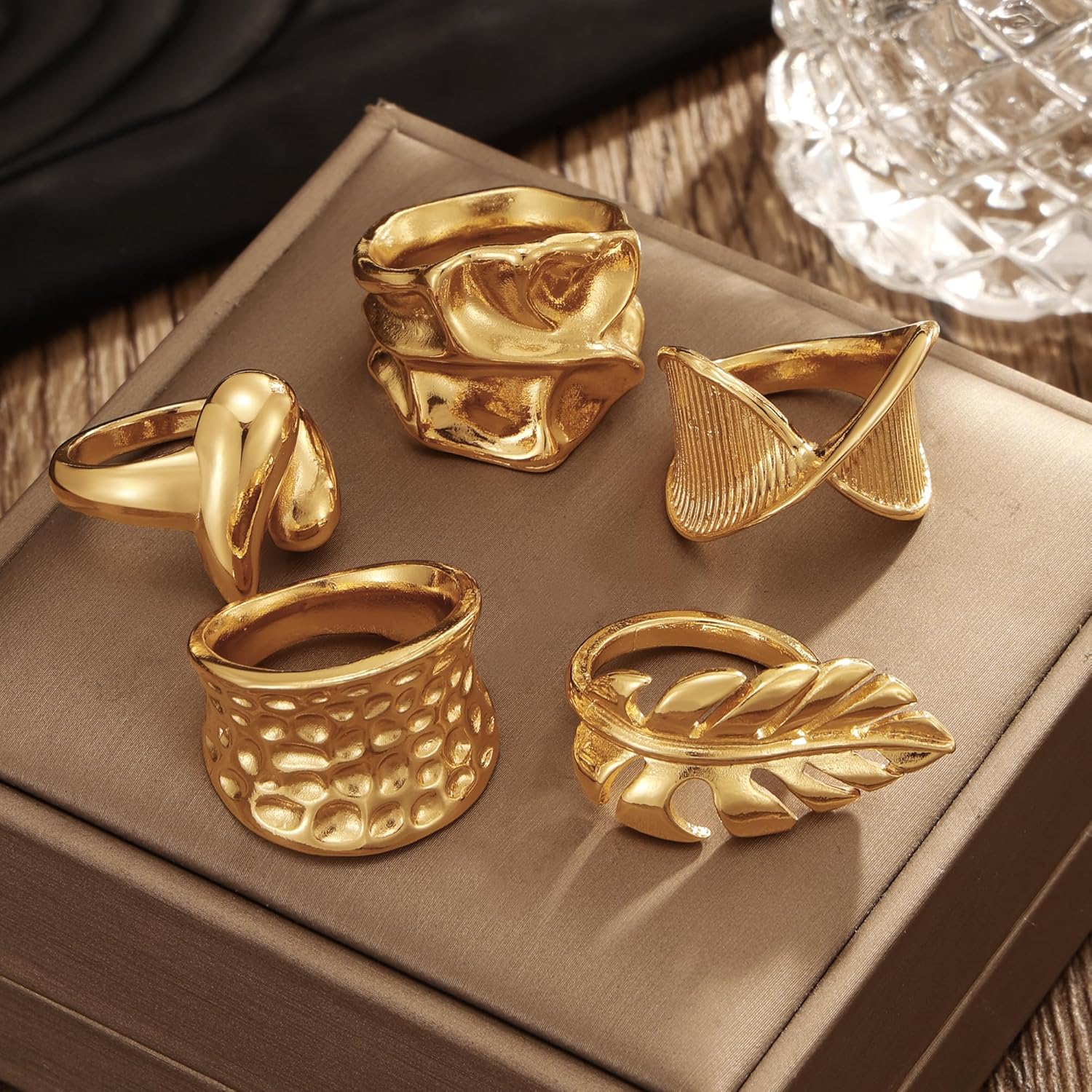 31 Pcs Chunky Gold Rings Fashion Stackable Rings for Women Statement Womens Rings Set Knuckle Band Ring Jewelry Gifts - Image 6