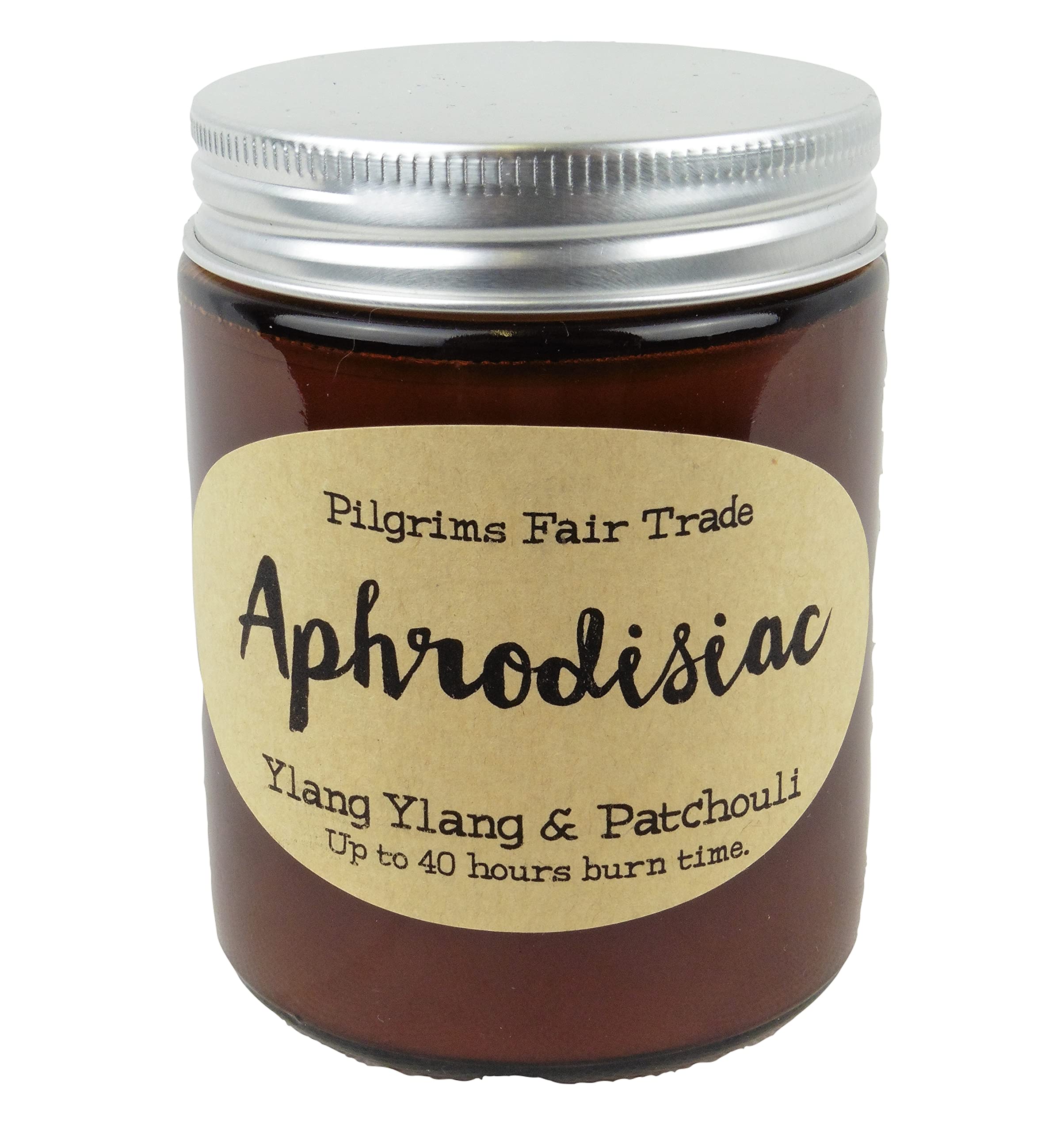 Pilgrims Fair Trade Aromatherapy Soy Wax Jar Candle 200g Vegan Cruelty Free (Ylang Ylang & Patchouli - Aphrodisiac)