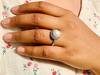 Freshwater Pearl 925 Silver Ring(サイズ調節リング, 2 COLOR) Amazon.com: Freshwater Pearl Ring 925 Silver Handmade