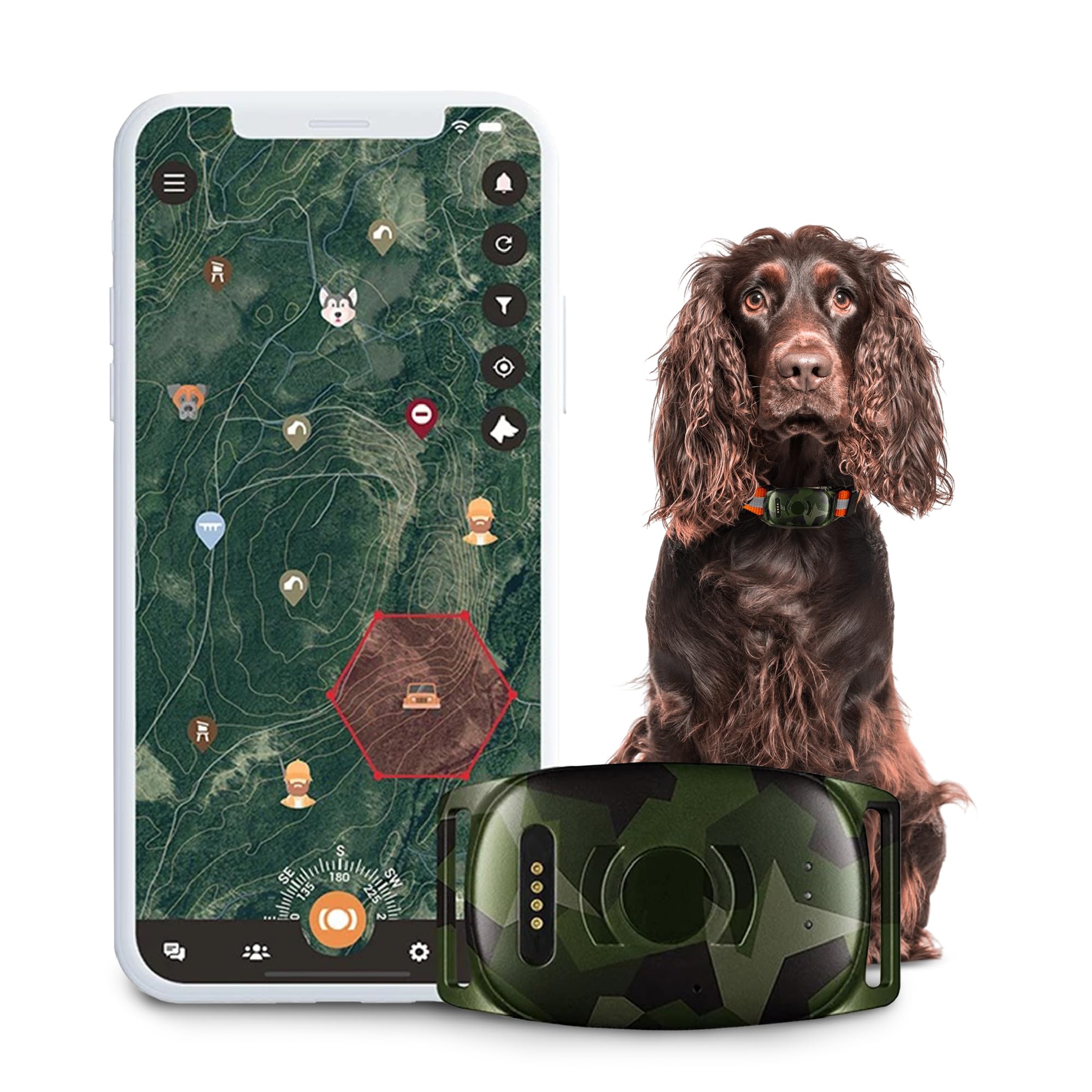 MiniFinder Vexo GPS Jagdhund-Tracker – Kompakte Hunde-Ortung in Echtzeit – Unbegrenzte Reichweite & IPX7 Wasserdicht – Robustes M90 Camo Design – Ideale Ergänzung zum Funk-Hundepeilsender