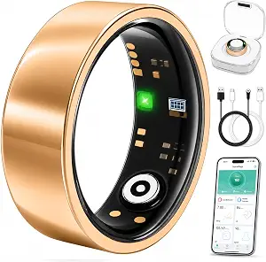 VIVIYO Smart Ring for Men & Women, Fitness Tracker, Sleep, Heart Rate, SpO2, IP68 Waterproof