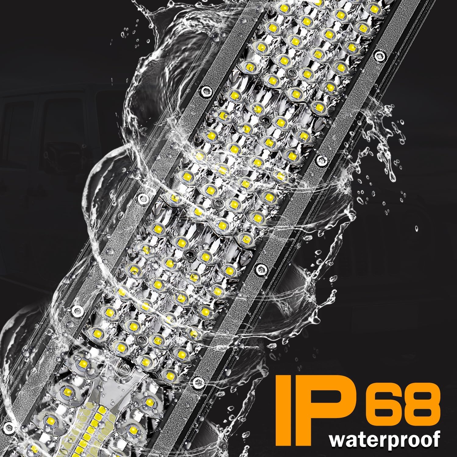 LED Light Bar, Niking Auto 15 Inch 336W Quad Row LED Driving Lights Spot Flood Combo Beam Off Road Work Light Fog Lamps Waterproof for Trucks Pickup ATV UTV RZR SUV Boat