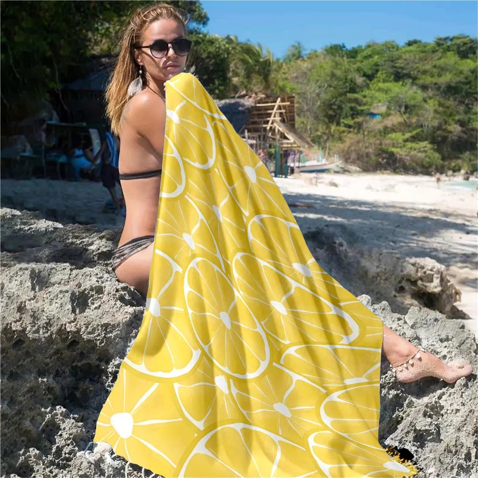 Serviette De Plage Serviette De Plage Citron Bain À Séchage Rapide
