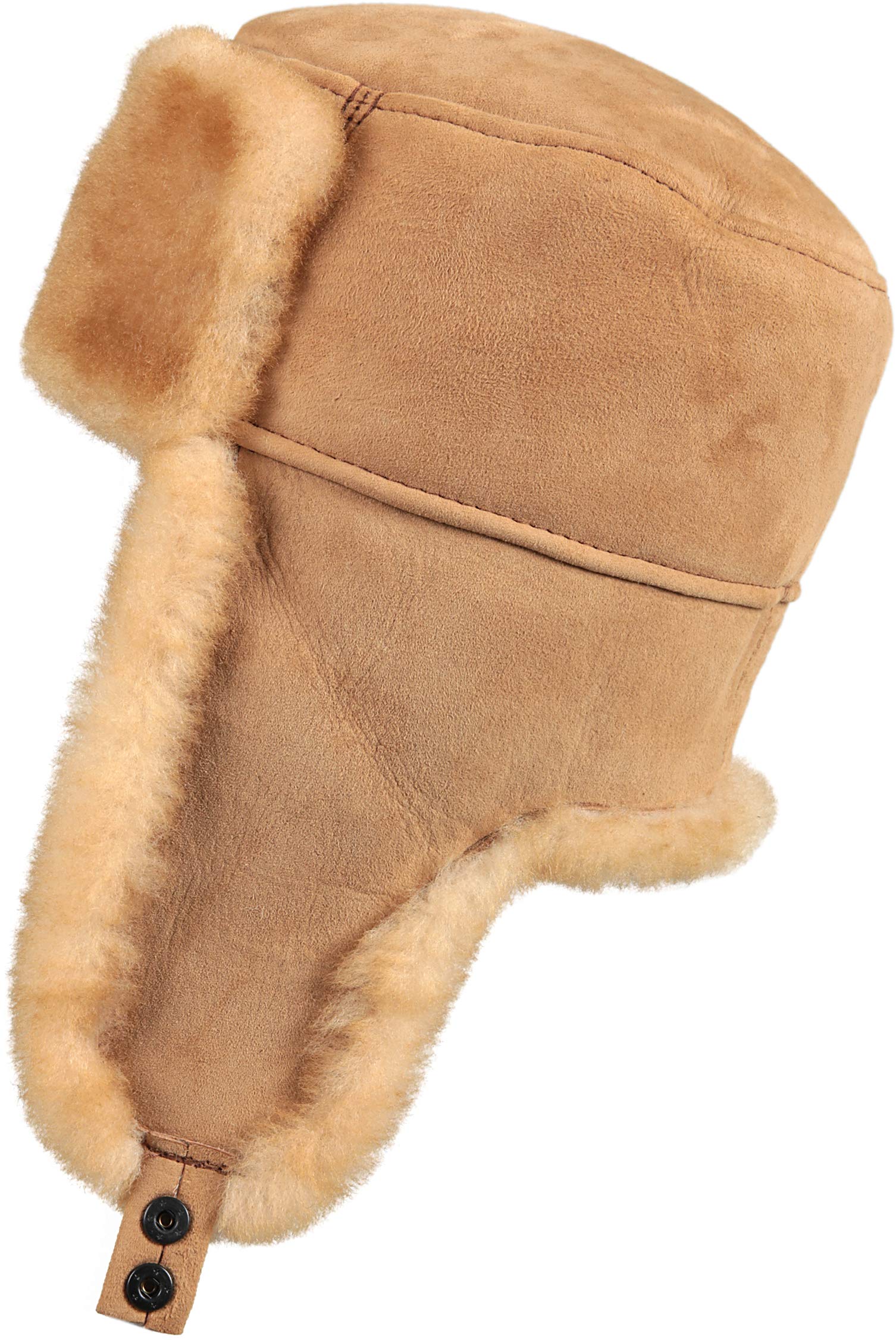Unisex Shearling Sheepskin Trooper Russian Ushanka Winter Fur Hat