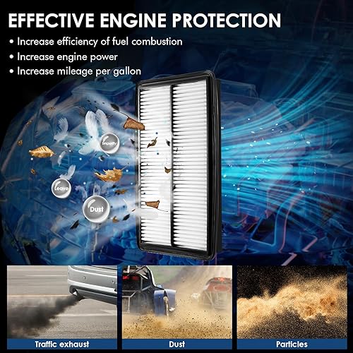 Miniatura 3 de Filtro de aire de repuesto para motor CA10013, filtración eficiente que ofrece un 99% de purificación de aire, apto para Honda Odyssey (2005-2010),