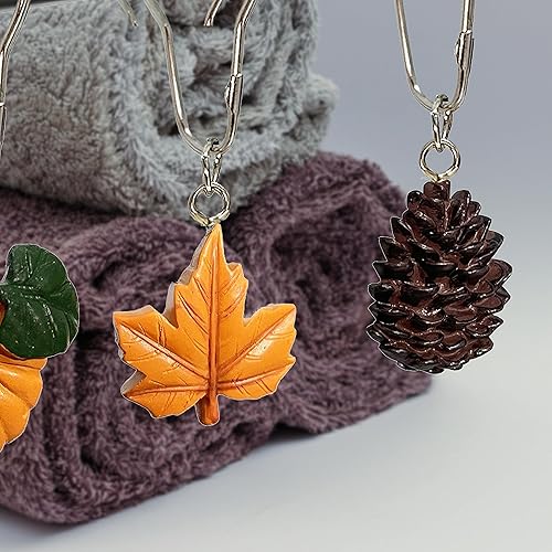 Miniatura 5 de Ganchos para cortina de ducha de otoño, bonitos ganchos para cortina de ducha, diseño rústico de otoño, diseño de cabaña de bosque, decoración de