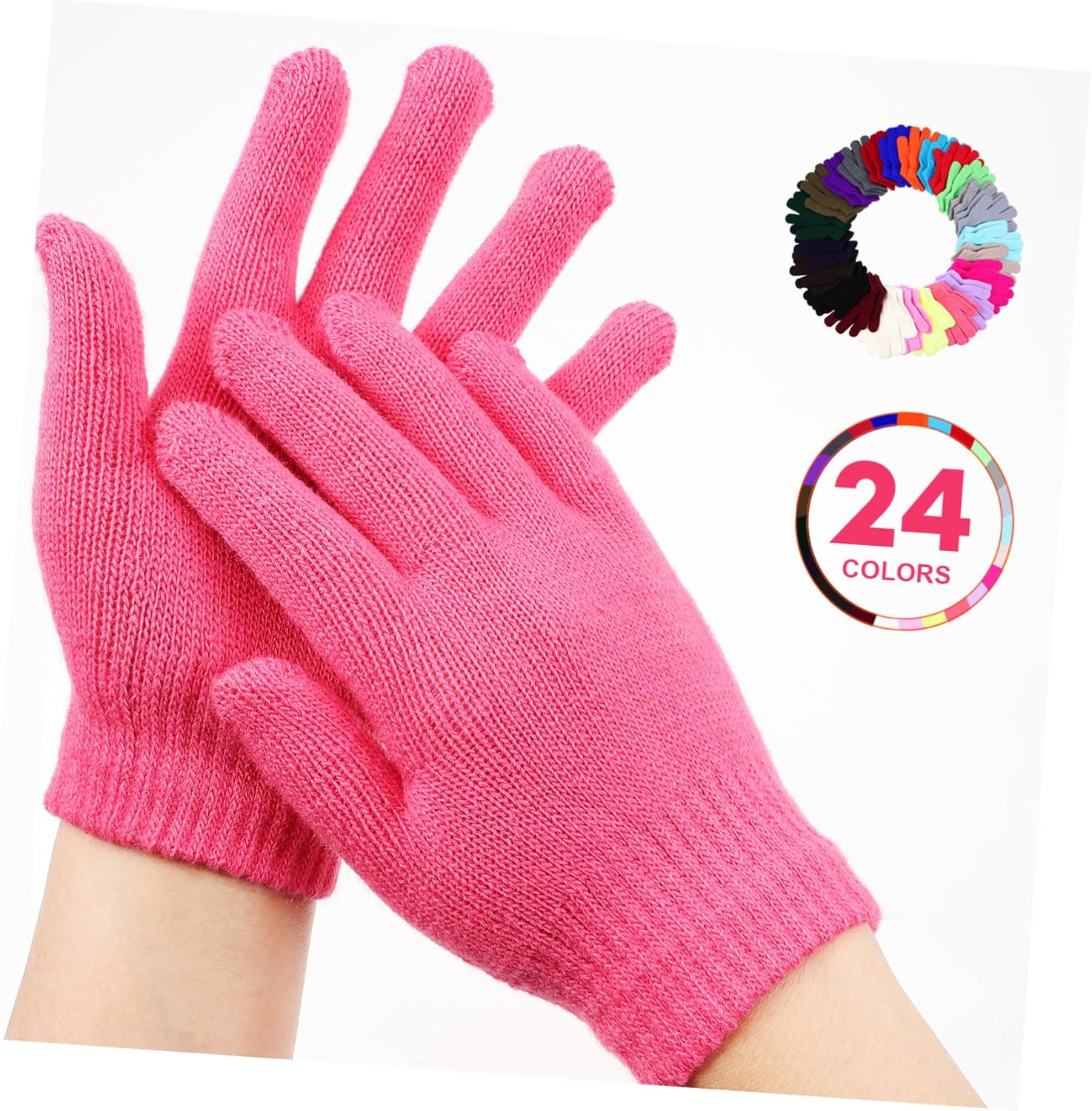 LIFKOME 24pairs Boys and Girls Gloves Knitted Winter Warm Gloves for Boy Girl Full Finger Snow Grooming