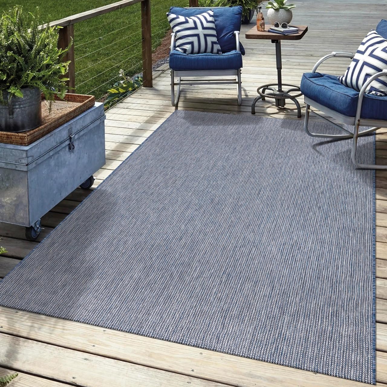 Keen Home Design Terrace Outdoor Area Rug - 8x10 Washable Indoor/Outdoor Rug for Patio, Kitchen, Balcony, Beach, Garden, Deck and Porch, Size: 7'7"x10