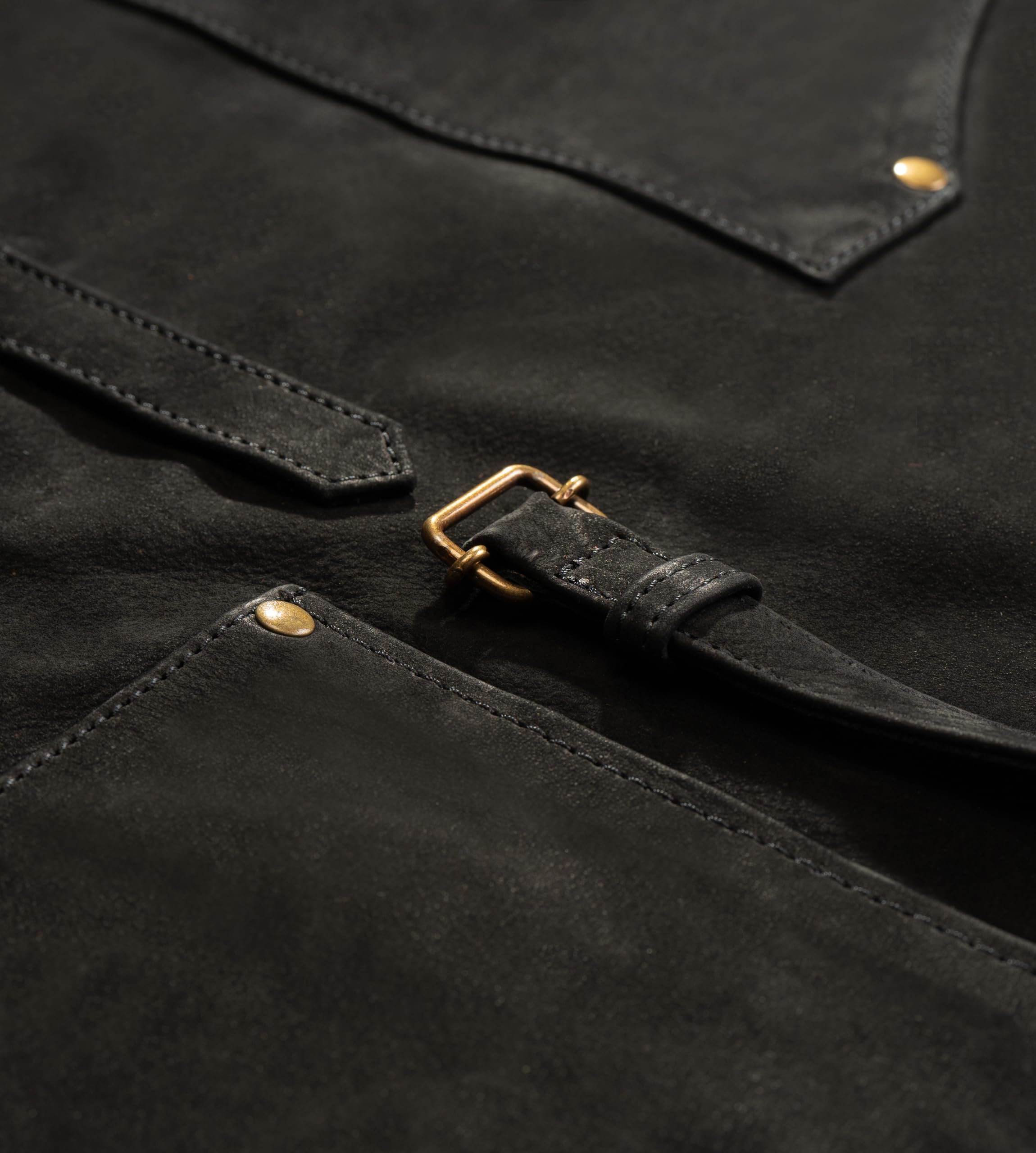 Angus Stoke Grembiule in pelle nera, originale in pelle di bufalo – Grembiule da uomo e donna – BBQ, barista e grembiule da cucina Henry