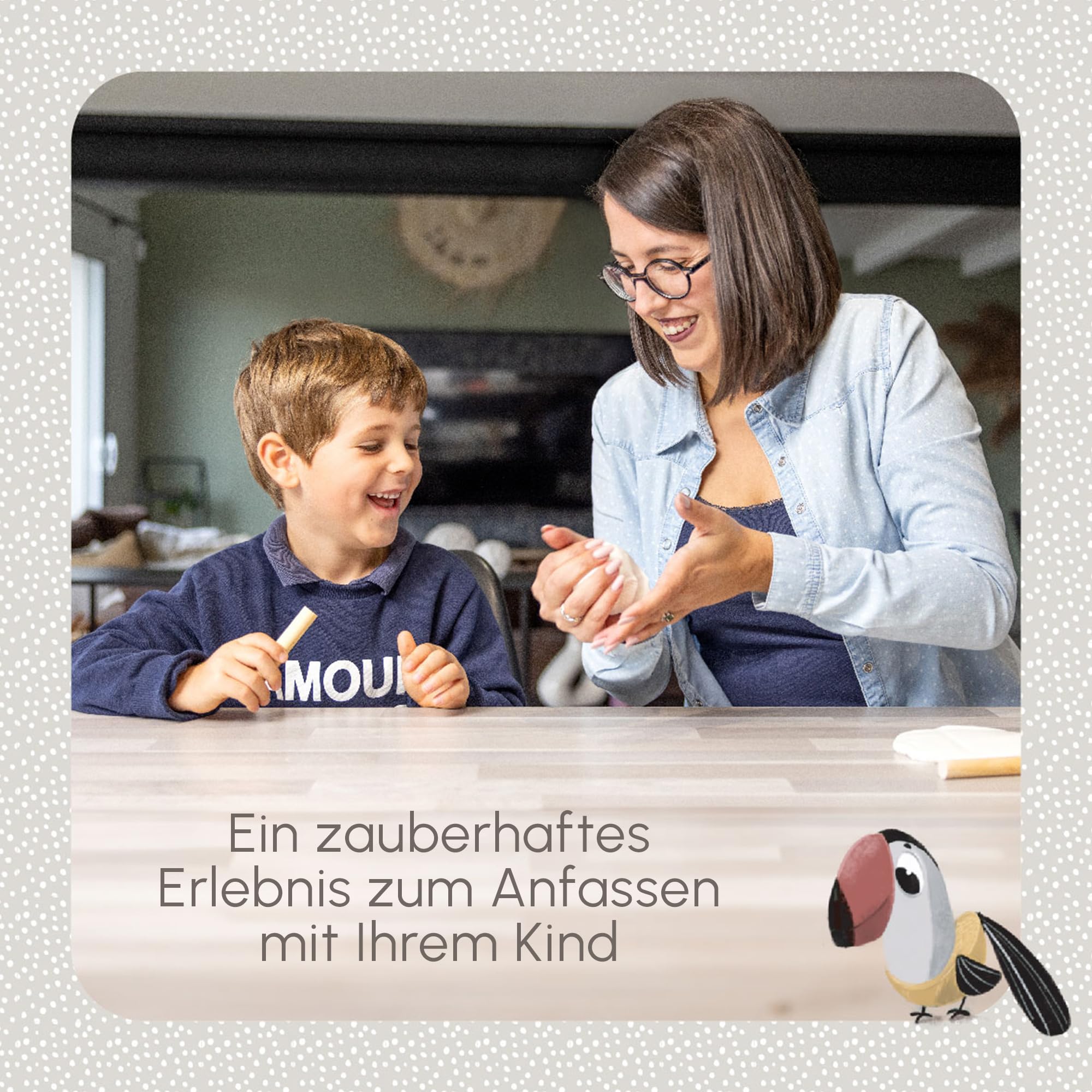 Tiny Love Doppelter Bilderrahmen, Gipsabdruck Baby Hand und Fuß, Clay Set, Andenken Hand-/Fußabdruck Neugeborene, Dermatologisch Getestet, Geschenk Neugeborene, All-in-One-Set, Tiny Creations, Weiß
