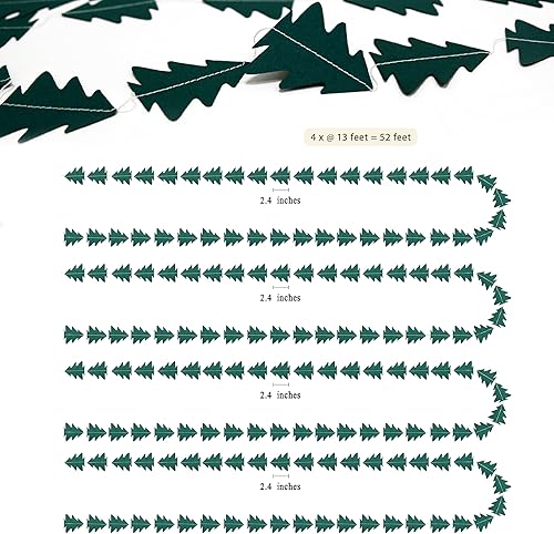 Miniatura 11 de Cheerland Guirnalda de árbol de oro rosa con serpentina de Navidad, decoración de fiesta temática de bosque, telón de fondo colgante de Navidad, Oro